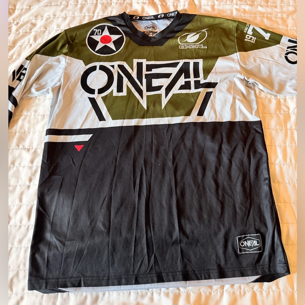 Men's Oneal Off-Roading Black and Green Shirt